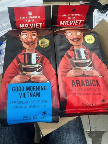 Nhấp để xem toàn màn hình MR.VIET Premium Ground Coffee Collection – Arabica & GoodMorning Robusta | Twin Pack 2 x 250g photo review